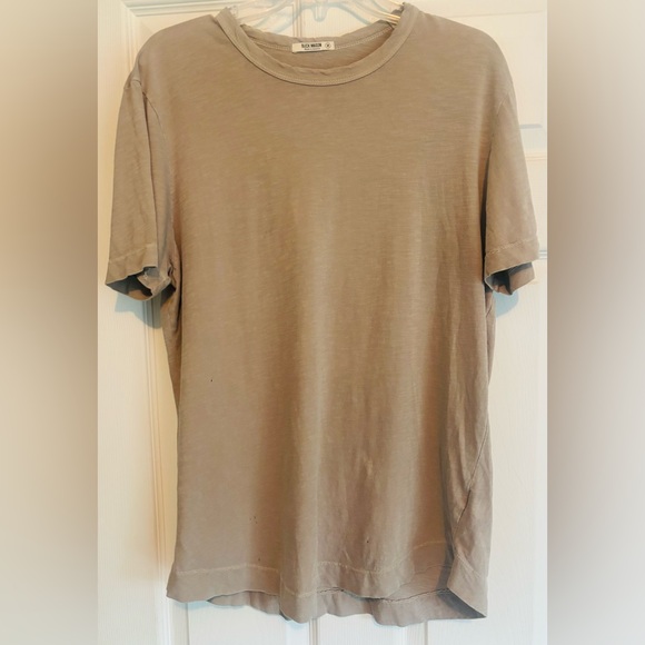 Buck Mason 100% Cotton Basic Crew Neck Tan Short Sleeve T Shirt Size Medium - Picture 1 of 5